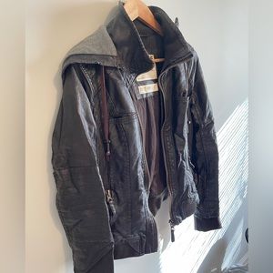 Garage Brown Leather Perfect Bomber